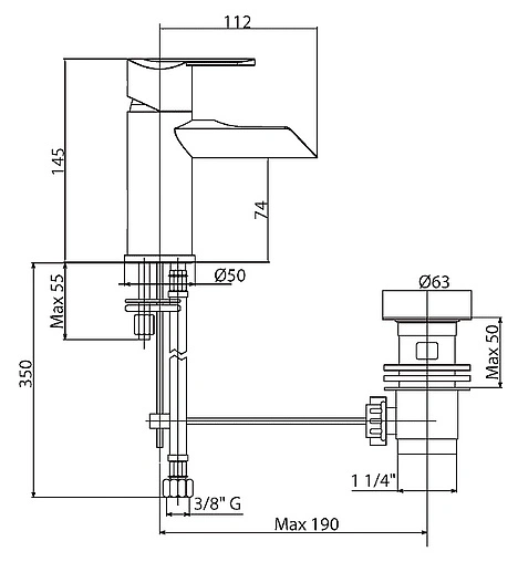 Смеситель для биде Cezares Heaven хром HEAVEN-BSM1-01-Cr
