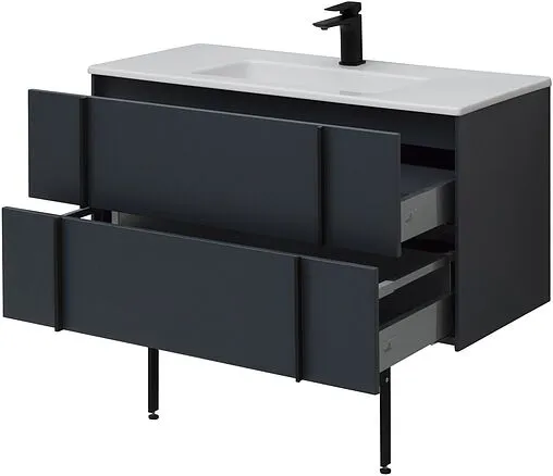 Тумба-умывальник подвесная Allen Brau Reality 100 антрацит 1.32007.AM+