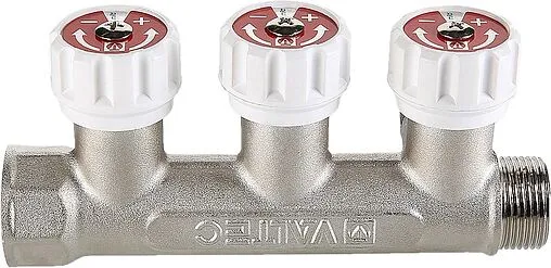 Коллектор регулирующий проходной 3 отвода ¾&quot;в/н x ½&quot;к Valtec VTc.570.N.0503