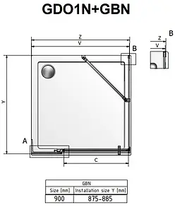 Боковая стенка 900мм прозрачное стекло Roltechnik Elegant Neo Line GBN/900 189-9000000-00-02, 2