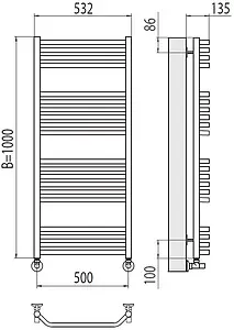 Полотенцесушитель водяной лесенка Terminus Виктория П20 500х1000 полированная сталь 4670078529541, 2