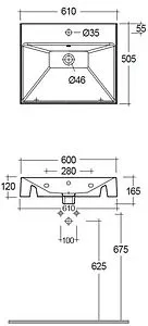 Раковина Kludi Resa 60 белый 59WW6143 Раковина Kludi Resa 60 белый 59WW6143, 2