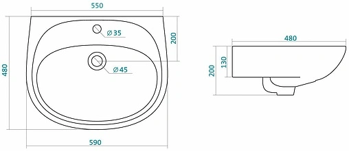 Раковина Santek Анимо 60 белый 1WH110508