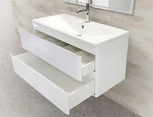 Тумба-умывальник подвесная BelBagno ACQUA 100 Bianco Lucido ACQUA-1000-2C-SO-BL+ Тумба-умывальник подвесная BelBagno ACQUA 100 Bianco Lucido ACQUA-1000-2C-SO-BL+, 3