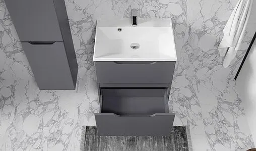 Тумба-умывальник подвесная Raval Wector 60 антрацит Wct.01.60/P/A/MD+4627173210164