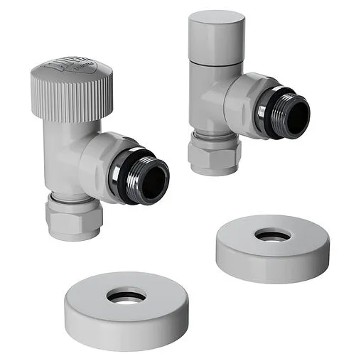Комплект вентилей терморегулирующих угловых 15x1.0 x ½&quot;н Royal Thermo Design Pro белый RATVXU11215WH