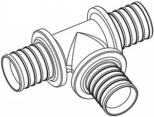 Тройник аксиальный редукционный 20мм x 16мм x 20мм Rehau Rautitan Platinum RX 13777301001 Тройник аксиальный редукционный 20мм x 16мм x 20мм Rehau Rautitan Platinum RX 13777301001, 2