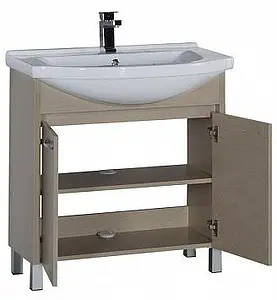 Тумба-умывальник напольная Aquanet Донна 80 дуб светлый 00168931+00168864, 5