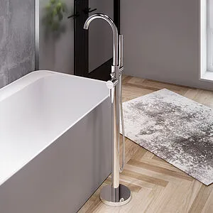 Смеситель для ванны напольный Damixa Scandinavian Pure хром 365000000 Смеситель для ванны напольный Damixa Scandinavian Pure хром 365000000, 3