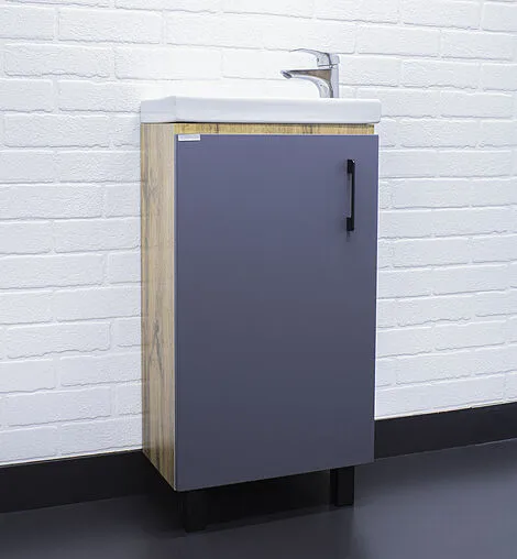 Тумба-умывальник напольный Домино Craft 45 графит/дуб вотан DCr2208T+4640021065907