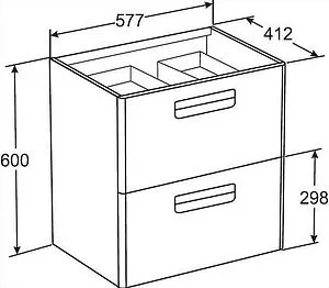 Тумба-умывальник подвесная Roca GAP 60 белый матовый ZRU9302734+327472000 Тумба-умывальник подвесная Roca GAP 60 белый матовый ZRU9302734+327472000, 2