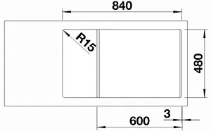 Мойка кухонная Blanco Legra XL 6 S 86 антрацит 523326 Мойка кухонная Blanco Legra XL 6 S 86 антрацит 523326, 3