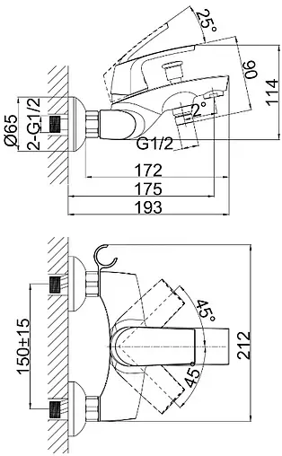 Смеситель для ванны D&amp;K Rhein Feuerbach хром DA1283201
