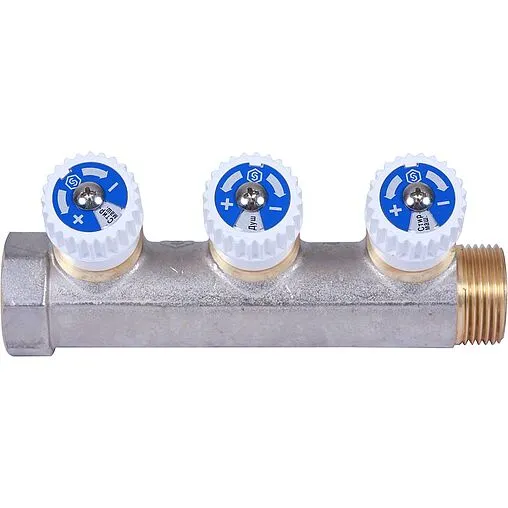 Коллектор регулирующий проходной 3 отвода ¾"в/н x ½"н Stout SMB 6852 341203 Коллектор регулирующий проходной 3 отвода ¾"в/н x ½"н Stout SMB 6852 341203