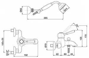Смеситель для ванны Fima Carlo Frattini Bell бронза/белый F3364BR Смеситель для ванны Fima Carlo Frattini Bell бронза/белый F3364BR, 2