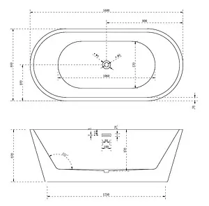Ванна акриловая отдельностоящая Abber 160x80 AB9203-1.6 Ванна акриловая отдельностоящая Abber 160x80 AB9203-1.6, 2