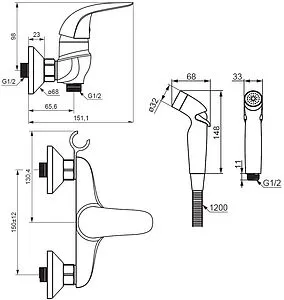 Смеситель для душа Damixa Eclipse хром 318000000, 2