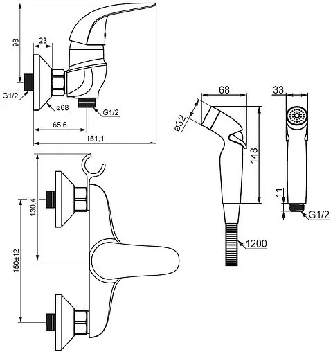 Смеситель для душа Damixa Eclipse хром 318000000 Смеситель для душа Damixa Eclipse хром 318000000