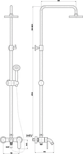 Душевая система со смесителем для ванны Timo Polo хром SX-1100 chrome