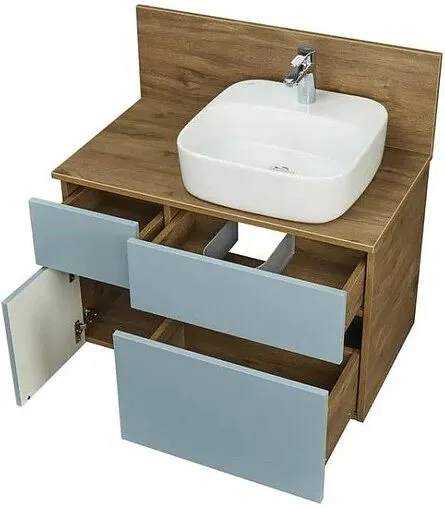 Тумба-умывальник подвесная Aquaton Мишель 100 фьорд/дуб рустикальный 1A2569K0MIDR0