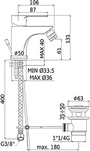 Смеситель для биде Paffoni Red хром RED135CR Смеситель для биде Paffoni Red хром RED135CR, 2