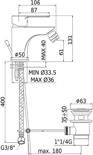 Смеситель для биде Paffoni Red хром RED135CR