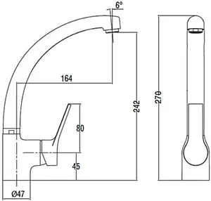 Смеситель для кухни SMARTsant Эдванс хром SM273501AA, 2