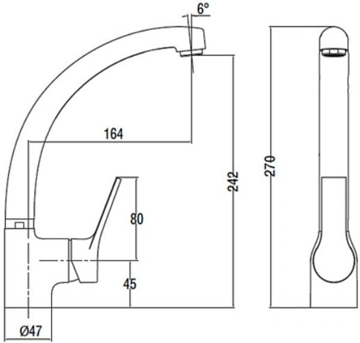 Смеситель для кухни SMARTsant Эдванс хром SM273501AA
