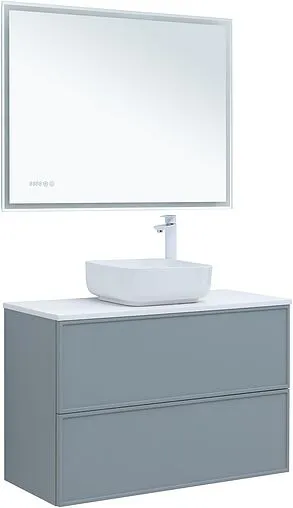 Тумба-умывальник Aquanet Арт 100 мисти грин 00313277+00318926