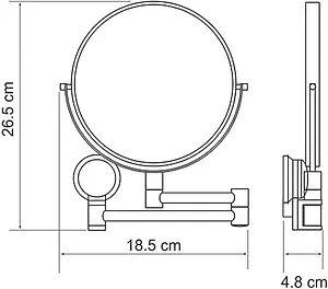 Косметическое зеркало Wasserkraft хром 1000, 3