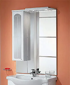 Шкаф-зеркало Aquaton Эмилья 75 L белый 1A011202EJ01L Шкаф-зеркало Aquaton Эмилья 75 L белый 1A011202EJ01L, 3