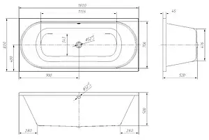 Ванна акриловая Am.Pm Bliss L 180x80 W53A-180-080W-ARB Ванна акриловая Am.Pm Bliss L 180x80 W53A-180-080W-ARB, 2