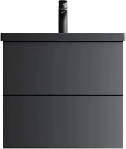 Тумба-умывальник подвесная Am.Pm Gem 60 чёрный матовый M90FHX06022BM+M90WCC0602BM