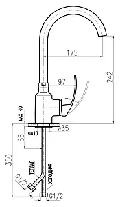 Смеситель для кухни Rav Slezak Mississippi хром MS007.5/4, 2