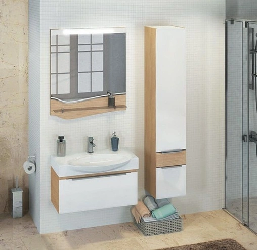 Шкаф-пенал подвесной Comforty Самара 30 кофе полоска/белый 00004134912CF