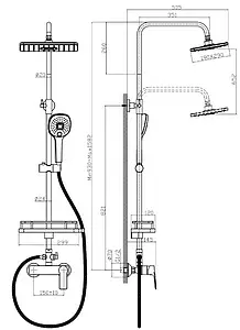Душевая система со смесителем для душа Rossinka RS27 хром RS27-45 Душевая система со смесителем для душа Rossinka RS27 хром RS27-45, 2