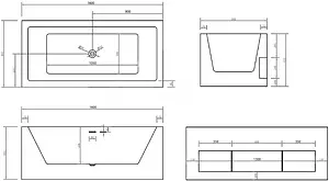 Ванна акриловая отдельностоящая Abber 160x80 AB9339-1.6 Ванна акриловая отдельностоящая Abber 160x80 AB9339-1.6, 2