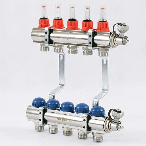 Группа коллекторная с расходомерами 5 отводов 1&quot;в/в x ¾&quot;ек Uni-fitt 440E4305