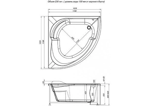 Панель для ванны фронтальная Aquanet Fregate 120 белый 00179234