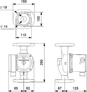 Насос циркуляционный Grundfos UPS 40-80 F 250 95906462 Насос циркуляционный Grundfos UPS 40-80 F 250 95906462, 4