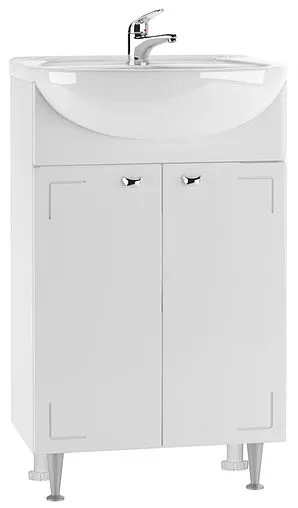 Тумба-умывальник напольный Айсберг Классик 55 белый DA1018T+Вн МуБ03