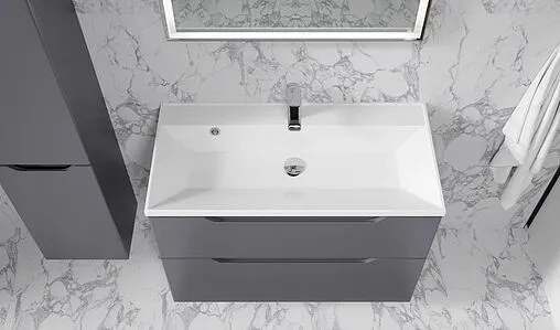 Тумба-умывальник подвесная Raval Wector 90 антрацит Wct.01.90/P/A/MD+4627173210195