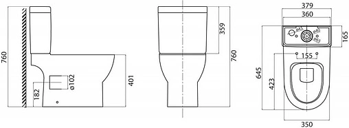 Унитаз-компакт безободковый BelBagno Steam белый BB130CPR+BB130T