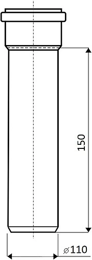 Труба канализационная внутренняя D=110мм L=150мм Ostendorf HTEM 115000 Труба канализационная внутренняя D=110мм L=150мм Ostendorf HTEM 115000