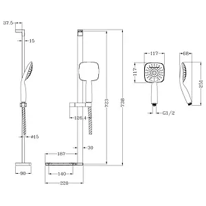 Душевая стойка Lemark хром LM8073C Душевая стойка Lemark хром LM8073C, 2
