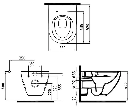 Унитаз подвесной безободковый с функцией биде Bien Dune белый DNKA052N1VP1W3000