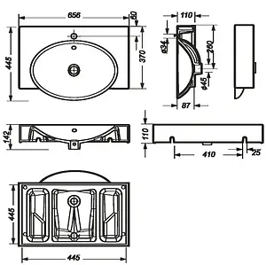Раковина Sanita Luxe Infinity 65 белый INF65SLWB01 Раковина Sanita Luxe Infinity 65 белый INF65SLWB01, 2