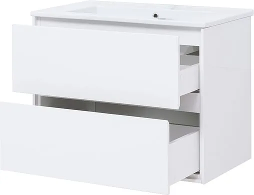 Тумба-умывальник подвесная Aquanet Милан 85 белый глянец 00339967+00249690