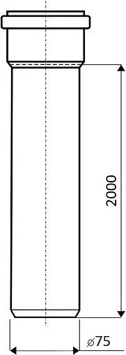 Труба канализационная внутренняя D=75мм L=2000мм Ostendorf HTEM 113060