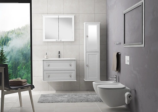 Тумба-умывальник подвесная ISVEA Siento 80 белый 27SIS001080I+10SL51081SV